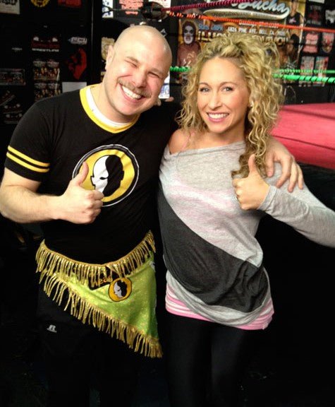 Ryan Katz Teaches Katie Daryl How To Wrestle On HDNet! - HeadBlade