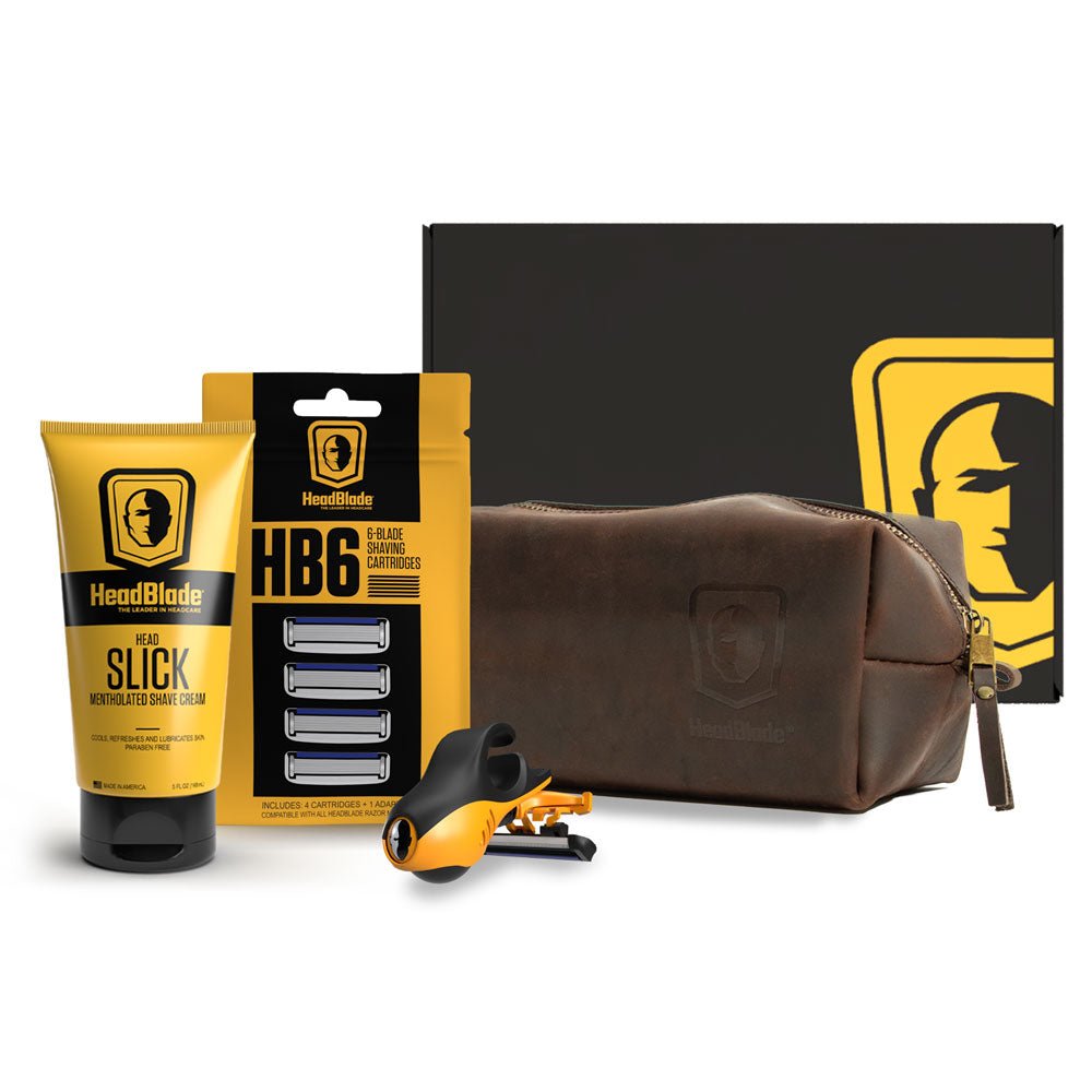 Essentials Kit with Leather Dopp Bag - HeadBlade