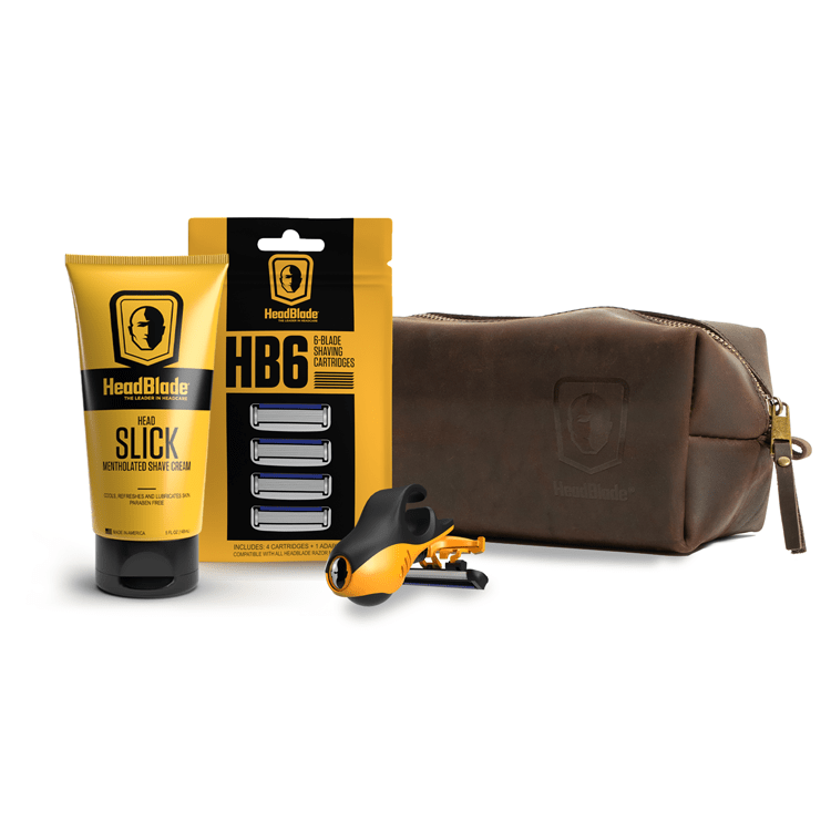 Essentials Kit with Leather Dopp Bag - HeadBlade