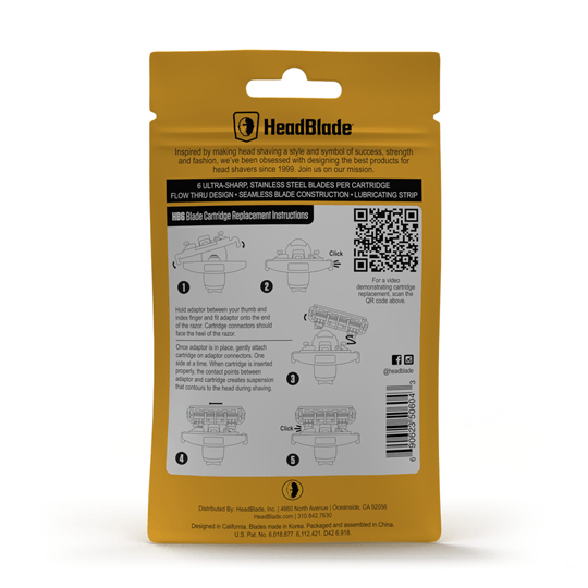 HB6 - Blade Cartridge Refills - 4ct - HeadBlade